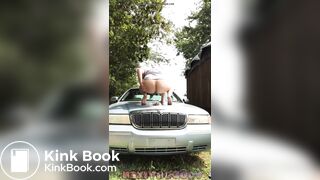 Hot girl shitting on car