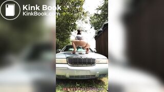 Hot girl shitting on car