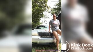 Hot girl shitting on car
