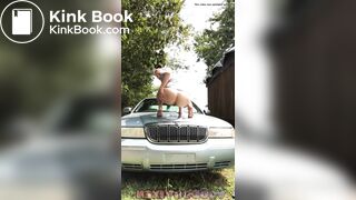 Hot girl shitting on car