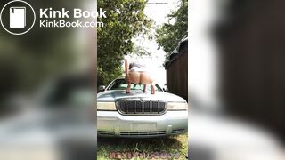 Hot girl shitting on car
