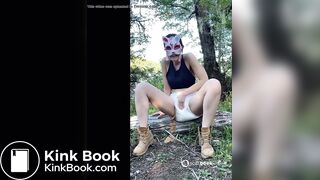 CWD releases runny shit in diaper while in woods.