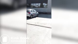 Blond girl pooping on toilet floor