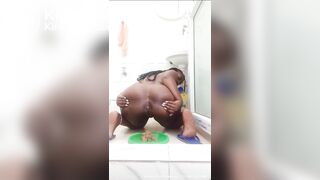Ebony shitting - video 59