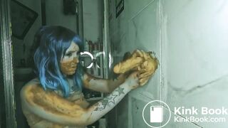 Sexy anal dildo pooping