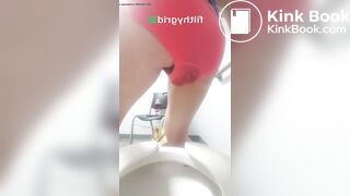 knickers mess over toilet