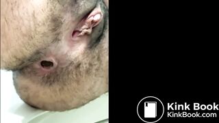 Very Hairy Lady Poop and Fart