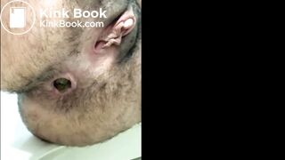 Very Hairy Lady Poop and Fart