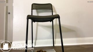 Hot girl making a shit Christmas gift