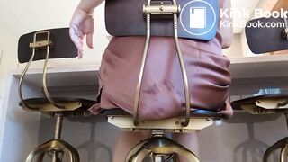 Big shit in silk skirt.