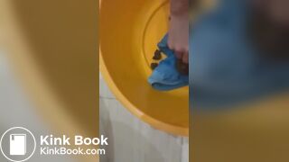 Hot girl shitting on her panties and tasting it