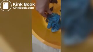 Hot girl shitting on her panties and tasting it