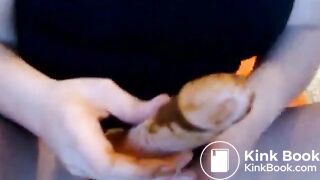 Fat whore makes a big shitty mess