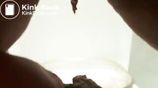 my fat pigwife shits in a container