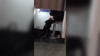 Nasty woman poops in photo booth