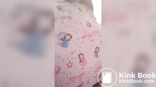 Girl puts marshmallow up her butt and shits