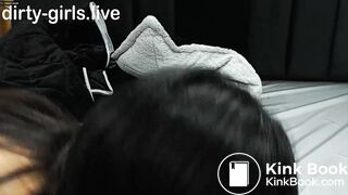 Latina toilet slut play with shit and drink pee