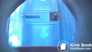 Quick shit on porta potty