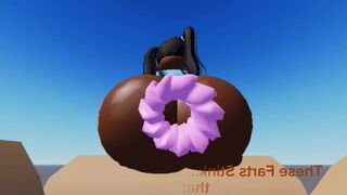 2 roblox girls unloads logs on a box