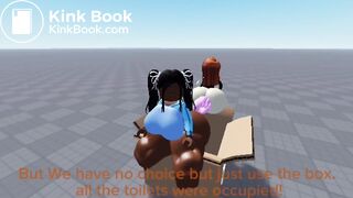 2 roblox girls unloads logs on a box