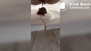 nice girl frontal poop on the floor