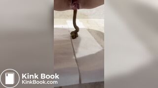 nice girl frontal poop on the floor