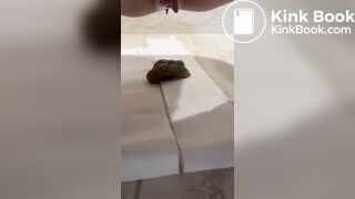 nice girl frontal poop on the floor