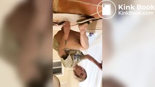 Sexy Blonde Floor Poop