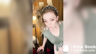 Hot girl shitting on gaming chair