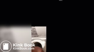 Japanese girl in pjs shitting on the toilet