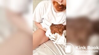 Girl poops, eats poop and masturbates