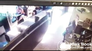 woman throws her poop at restaurant