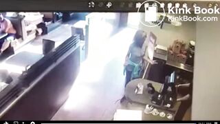 woman throws her poop at restaurant