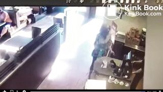woman throws her poop at restaurant