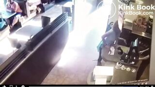 woman throws her poop at restaurant