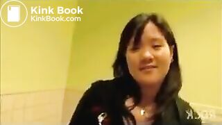 Cute girl taking a dump