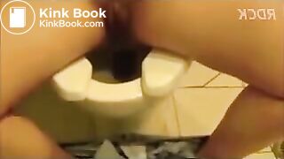 Cute girl taking a dump