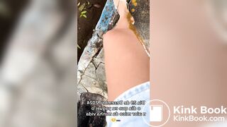 Brazilian girl shits down her leg