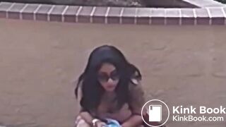 Sexy Latina takes a big shit out in public