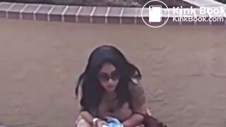 Sexy Latina takes a big shit out in public