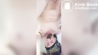 Selfie girl upside down poop