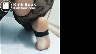 girl with fine lingerie and shitting turds