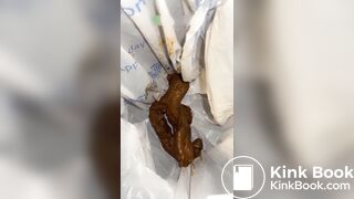 Ebony big shit into trash can