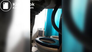 gorgeous teen caught using public toilet voyeur