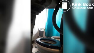 gorgeous teen caught using public toilet voyeur