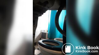 gorgeous teen caught using public toilet voyeur