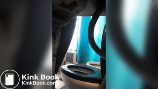 gorgeous teen caught using public toilet voyeur