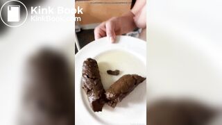 Hot girl shitting on plate - video 8