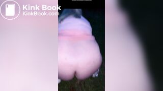 UK chubby blonde outside poo