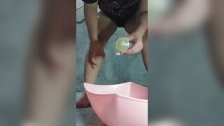 Anal piss and enema in Panty